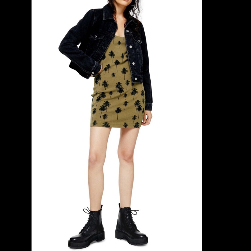 TopShop Palm Print Tunic Tank Dress - Picture 2 of 3